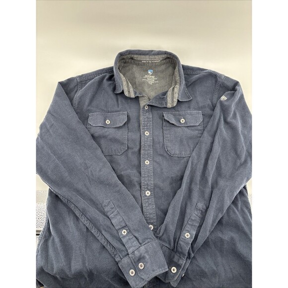 Kuhl Shirt Mens Medium Blue Double Cloth Outdoor Hiking Base Layer. EUC - Picture 1 of 9
